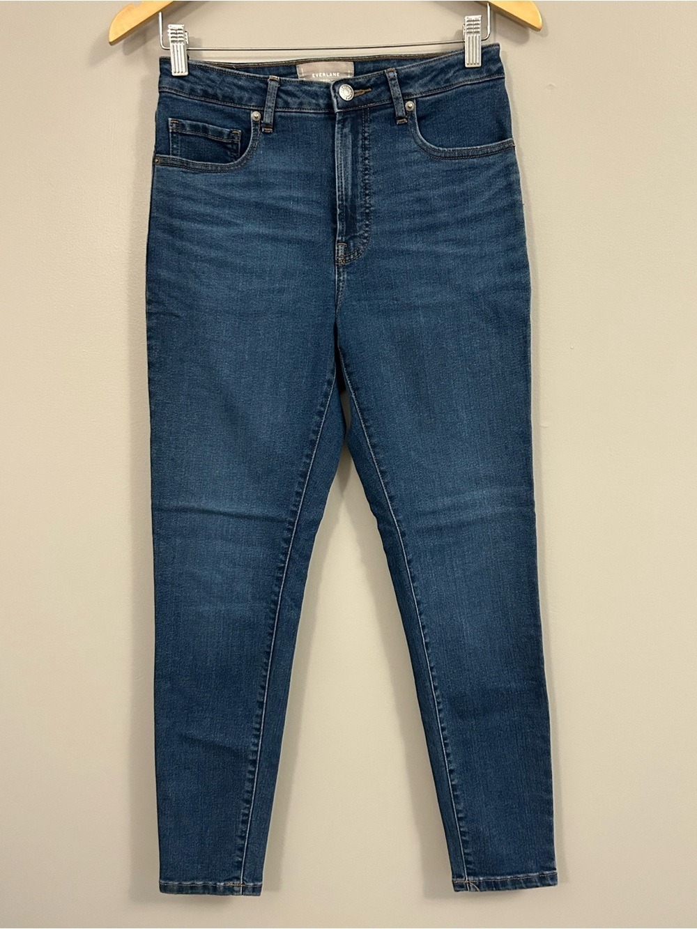 Everlane Curvy Slim High-Rise Skinny Jeans in Dark Blue Size 28